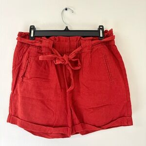 Women's Red Cotton Shorts